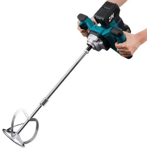 Akku-Farbmörtelrührer für Makita 18V Akku, 24V Bürstenlos Rührwerkmit M14 Rühreraufnahme, 1700W 0-780U/min, 6 Stufen einstellbar, Industriemischer für pulverförmige Bauwerkstoffe (ohne Akku)