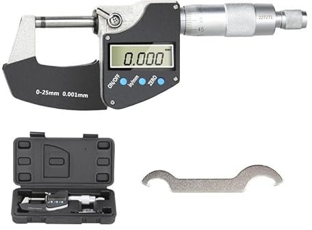 Bügelmessschraube, Mikrometer-Bremssattelgenauigkeit 0,001mm digitales Außendurchmesser 0-25/50/75 / 100mm Digital-Bremssattelmesswerkzeuge, Hohe Präzision(0-25mm)