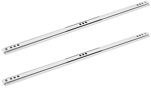 2er-Set Schubladenführungen mit Kugellagern, robuste Schubladenschienen aus kaltgewalztem Stahl, leichtgängige Vollauszüge für Möbel, Schränke, Werkzeugkisten, 400 mm x 17 mm