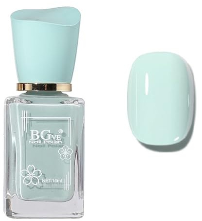 Nail Varnish - Mint Green Nail Polish - Quick Dry Nail Polish - Long Lasting Breathable Active Smooth Cream Nail Varnish - No Required UV/LED French Nail Manicure Salon DIY at Home for Girl Women