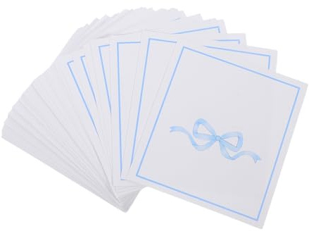Cabilock 100 Piezas Tarjetas de Asiento con Lazo Azul para Fiestas de Cumpleaños y Bodas Tarjetas para Asignación de Nombres Decoración Práctica para Banquetes