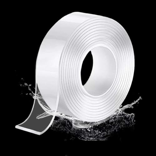 Nano Double Sided Tape Heavy Duty, Strong Sticky Extra Large Double Sided Tape (3.0m*3cm*2mm), Transparent Waterproof Sumo Strip Tape Reusable for Carpet, Photos Wall, Posters, Kitchen, Party
