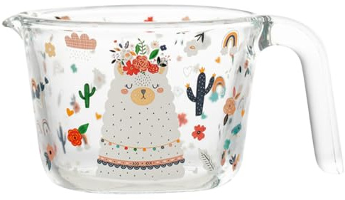 SILENRADAWN Jarra Medidora de Vidrio Resistente con Escala Precisa y Asa Antiquemaduras Capacidad Grande para Cocina y Repostería Casa Taza de Vidrio Grueso Fácil de Limpiar
