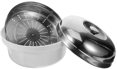 MOLUCKFU Vaporiera da Forno per Alimenti Coperchio Pentola per Cottura Vapore e Microonde Vaporiera per Verdure e Pesce Realizzata in Acciaio Inossidabile Resistente e Facile da Pulire