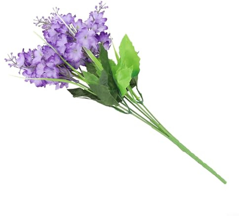 BlesConi Künstliche Hyazinthen, 5 Köpfe, künstliche Blumen für Hochzeit, Zuhause und Büro, Dekoration (hellviolett)