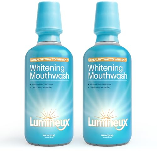 Lumineux Teeth Whitening Mouthwash, 16 Oz. 2 Pack - Peroxide Free - Whitening Without The Sensitivity - NO Alcohol, Fluoride & SLS Free
