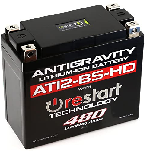 Antigravity AT12-BS-HD Heavy Duty Lithium Motorcycle and Powersport Battery with Built-In Jump Starting 12V 8Ah, ATV, Quad UTV, Scooter, Lawn Mower, Generator Battery - Ducati, Yamaha, Kawasaki