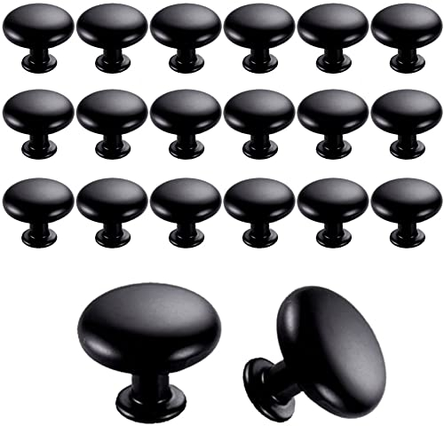 20PCS Boutons de Porte Boutons de Tiroir 30mm Vintage Poignées Boutons de Meuble de Meuble pour Placards de Cuisine (Black)
