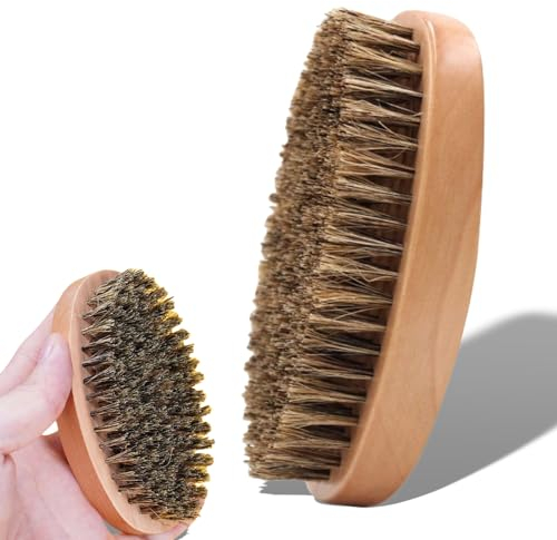 Bartbürste, Wildschweinborsten Haarreinigung Schnurrbartbürsten für Männer Rasiermassagebürste zum Formen und Stylen von Bärten Pflegewerkzeug