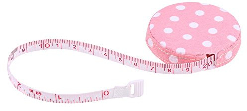 Ausla Mètre à Ruban de Couture Rétractable, 150cm, Double Face, Télescopique pour Corps et Tissu, Rouge
