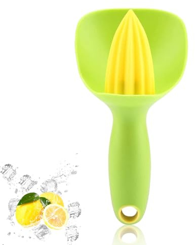 Presse-citron, Juicer à Agrumes à la Presse D'agrumes Manuels Avec Gardien de Splash et Receveur de Pierre, Mini Presse-citron Ergonomique Outils pour Citron Orange Fruits (Verte)