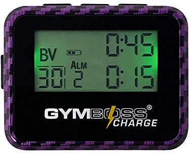 Gymboss Temporizador de intervalo de carga y cronómetro (morado carbón)