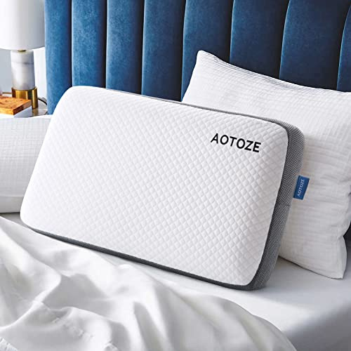 AOTOZE Best Firm Memory Foam Pillow, 28 x 15 x 4.5 inch, CertiPUR-US Certified, Breathable, Washable Pillowcase, 3-Year Warranty