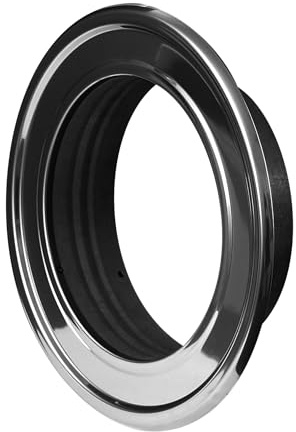 Pipe Cover Rosette Plate Hose Metal Flange/Collar Spigot Round Tube Trim. (90mm, Chrome)