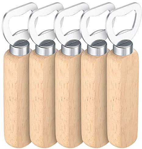 Abrebotellas de 5 piezas, abrebotellas natural, abrebotellas portables, abrebotellas de regalo personalizado para hombres abridor de cerveza