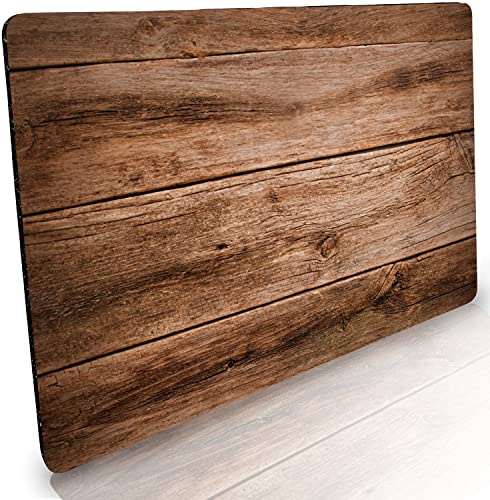 Fussmatte innen & außen 50x70cm - flach & rutschfest – Holzoptik Design - Waschbare Türmatte für saubere Schuhe & stylisch modernen Eingangsbereich
