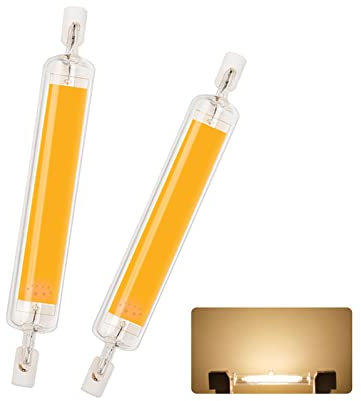 BVCL R7s LED 118mm Lamp, Dimmable Light Bulb 10W, Equivalent to 100W halogen bulb, 1000LM, No Flicker, 360° Beam Angle, COB Bulb (Color : Warm white 2700K, Size : 118mm 2pcs)