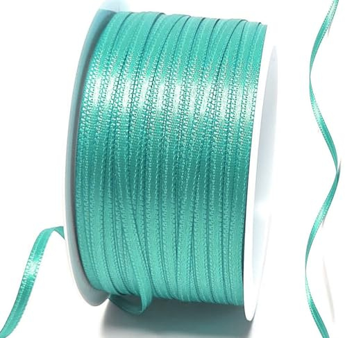 s.dekoda Satinband 50m x 3mm Türkis - Türkisgrün Schleifenband Dekoband Satin