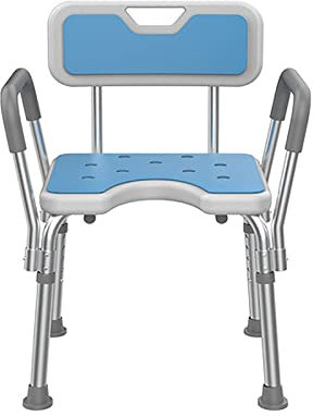 PTHTBL Sedia da Doccia seggiolino da Bagno per vano da Bagno Interno con Braccia e Sgabello da Bagno con Vasca Posteriore per Anziani Anziani e disabili,Bianca,A