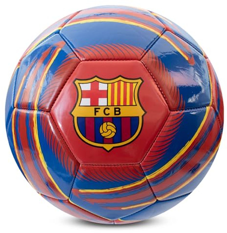 Hy-Pro Ballon de Football sous Licence Officielle FC Barcelone Cyclone | Taille 5, Barca, entraînement, Match, Marchandise, Collection pour Enfants et Adultes, Bleu/Rouge