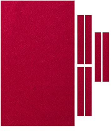 GCDN Billardtuch, professioneller Billardtisch, Filz, passend für Standard-Tisch, Snooker, Indoor-Sportspiele, Tischdecke mit Kissen-Streifen, Rot, Größe: 2,8 + 1 m