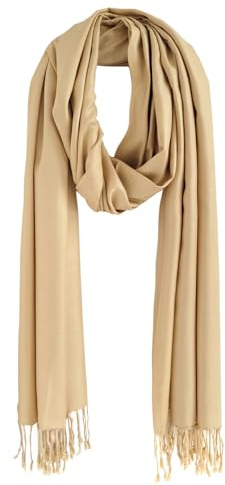 Bovari Pashmina Schal Damen aus Premium Viskose in XL Größe | Klassischer Pashmina, Weich wie Kaschmir, Glänzend wie Seide, Luxuriöse Optik, Ganzjahresschal, Damenschal XL 200 x 70 cm