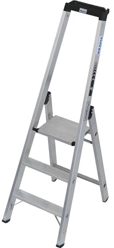 KRAUSE | Schwerlast-Stehleiter | Einseitig begehbar, bis 225 kg, 3 Stufen inkl Plattform