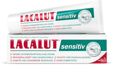 LACALUT Sensitiv Zahncreme I Für eine sanfte Zahnpflege I Reduziert die Schmerzempfindlichkeit I Schützt Zähne & Zahnfleisch I 1x 75ml