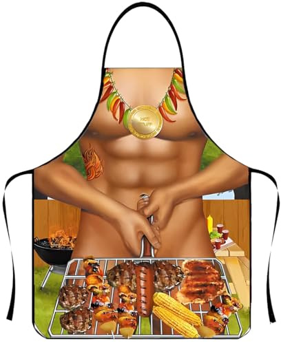 MWUMRCM Kochschürze Männer, Lustig Grillschürze, Schürze Küchenschürze Geschenke für Rentner, Geschenkschürze von Vatertag Geburtstag Grillparty Weihnachten-für Haus,Restaurant