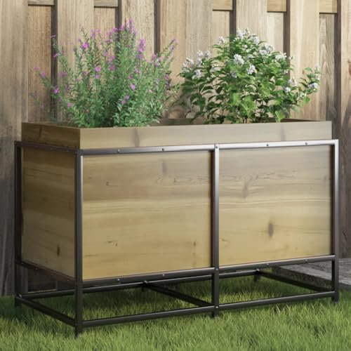ShGaxin Jardinière 80x40x50 cm Bois de pin imprégné,Jardiniere sur Pieds,Bac avec Treillis,Jardiniere Terrasse