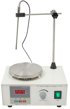 HarBin-Star Magnetrührer Heizplatte 120x120mm, 0-2000rpm Labor Magnetrührer Heizplatte, Digitalanzeige Rührart, Magnetischer für Gleichzeitigen Mischen Rühren (Erhitzen EU-Stecker)