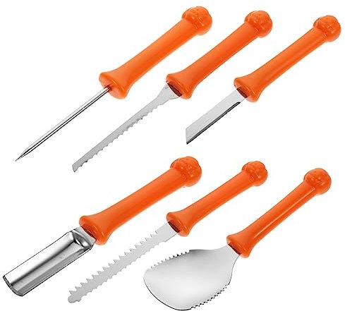COLLBATH Halloween-kürbis-schnitzset Einfaches Schnitzen Mit Aufbewahrungstasche Ergonomisches Design Langlebig Aus Edelstahl Und Kunststoff
