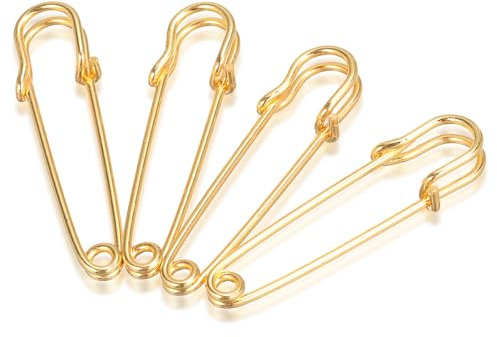 Verschluss Pins Broschen 30 Stück Große Sicherheitsnadeln 5 cm Robuste Metall Nähnadeln für Decken Röcke Kunsthandwerk Broschennadeln Wäscheklammern Leder Leinwand Schals Verschlussstifte