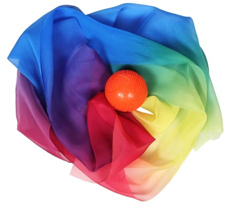 FOYTOKI Ribbon Bunter Tai Chi Übungsball Mit Blauer Fahne Und Langlebiger Fitnessball Für Gymnastik Geeignet Für Fitnesslevel Für Aktive Lebensstile