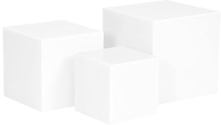 SiaBiced 3 Pezzi di cubi acrilici per Esposizione, alzate nidificanti per Esposizione di cubi acrilici, alzate nidificanti per cubi acrilici