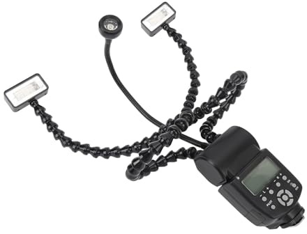 Flash Macro à 3 Têtes, Outil Multifonction Portable pour la Photographie Contrôlée à n'importe Quel Angle GN 40 avec Flash Continu pour la Plupart des Appareils Photo Bras de