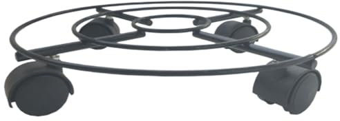 Carrello per vasi da Giardino, Carrello per Piante con rulli, Ruote bloccabili, Carrello per Piante in Vaso, per Uso Interno ed Esterno, Carrello per Piante con rotelle (35 cm) (Nero 23 cm)