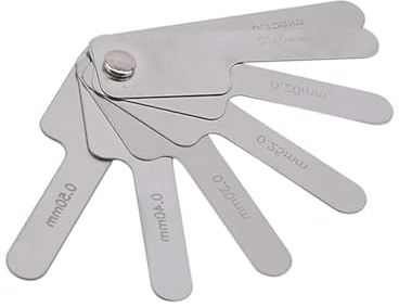 Silver Dental para calibre IPR de 0,1 a 0,5 mm, herramienta de ortodoncia de acero inoxidable para reducción de esmalte, regla de medición métrica e imperial, suministros de ortodoncia, salud y hogar