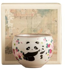 100Ml/3.5oz Ru Kiln Panda Dragon Egg Cup, High-end Chinese Huajian Panda Dragon Egg Cup [ Box]