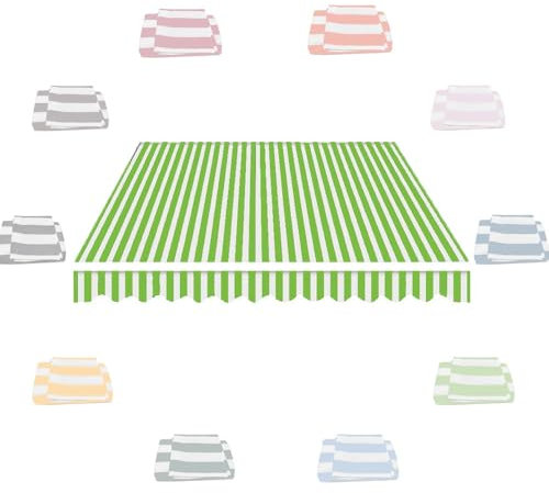 IMUNKT Balkonmarkisestoff, Markisenabdeckung, Manuelle Einziehbar, Ersatzstoff Für Gelenkarmmarkise Klemmmarkise, 300x250 400x300 200x150 250x200cm(Grass Green,16x13ft/500x400cm)