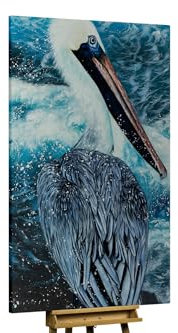 KunstLoft Ölgemälde 'Cold Majesty' 180x120cm | Original Handgemalte Gemälde | Mediterran | Blau und Weiß | Leinwand-Bild Ölgemälde einteilig groß | Modernes Kunst Ölbild