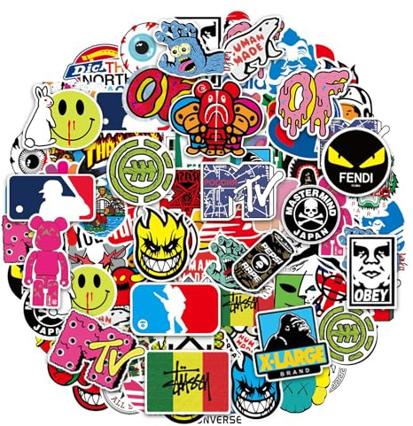 101 Pack Skateboard Stickers for Guitar Travel Luggage Helme Bike Laptop | Stickers Cool Stickers for Adults Teens Kids Fashion Waterproof Vinyl Skateboard Sticker Pack Waterproof Stickers