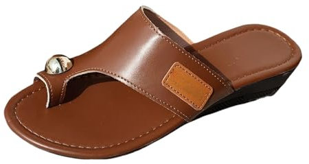 Generisch Orthopädische Sandale Weiche Sandalen Damen Cosy Bunion Sandalen für Frauen Orthopädische flache Schuhe Zehenring Slide Flip Flop Hausschuhe Comfort Damen Verstellbare (Brown,37)