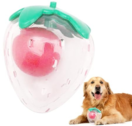 Erdbeerhundspielzeug (Gummi) | Hundezahnbürste Spielzeug | Interaktive Hunde Spielzeug | Welpen -Kauwerkzeuge, Kleine, Quietschende Langeweile, Die Vorräte Für Haustiere Im Innen- Und Außenbereich Ent