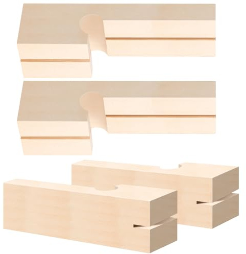 DoubleFill 2 Pairs 4 Inch Line Blocks Masonry String Line, Wood, Wood Color
