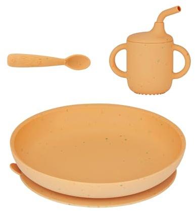 Babymoov Coffret Repas Bébé Comme Un Grand - Dès 9 Mois - Assiette Bébé, 1 Cuillère, Gobelet Bebe - Vaisselle Bébé Diversification Alimentaire - Développé avec Ergothérapeute - Silicone, Little Arty