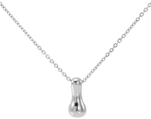 OAKKY Collana Lettera a Bolle da A a Z per Donne Spessa Argento Ciondolo Iniziale Pallone Collane Carino Trendy Gioiello Alfabeto Charm Lettere I