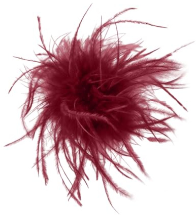 BCHMN Broche de plumas para mujer, plumas de avestruz, estilo vintage, accesorio para novia, boda, fiesta, carnaval, tocado para el pelo, para blazer, vestido, chaqueta, diseño de flores (Rojo)