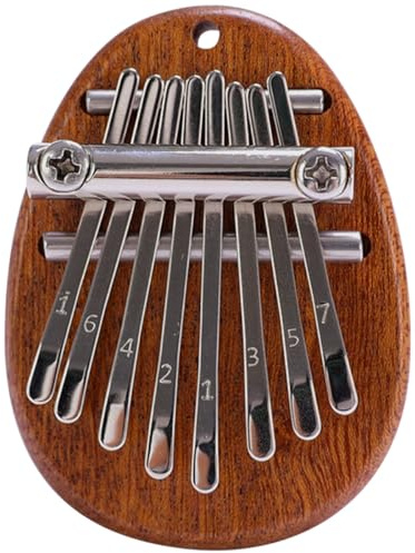 Ciieeo Mini Kalimba de Madera Diseño Compacto con Cuerda Colgante de 8 Teclas y Tono Puro, Instrumento Musical Ligero Adecuado para Principiantes y Niños