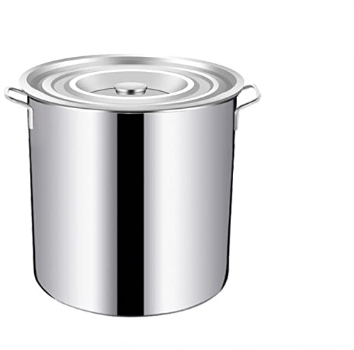 MENGKK Stockpots Braised Meat Special Pot Stainless Steel Soup Round Barrel Oil Storage Water Boil Stew with Lid Large Capacity